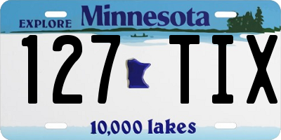 MN license plate 127TIX