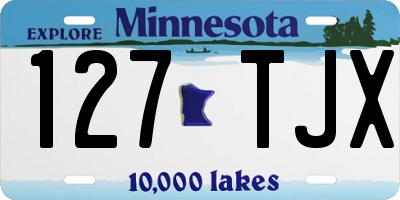 MN license plate 127TJX