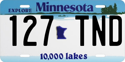 MN license plate 127TND