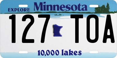 MN license plate 127TOA
