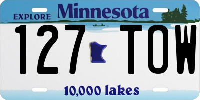 MN license plate 127TOW