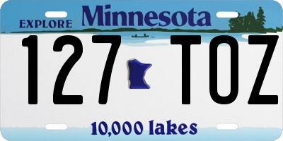 MN license plate 127TOZ