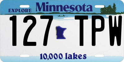 MN license plate 127TPW
