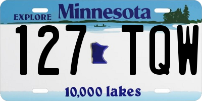 MN license plate 127TQW