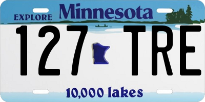 MN license plate 127TRE
