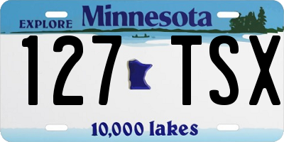 MN license plate 127TSX