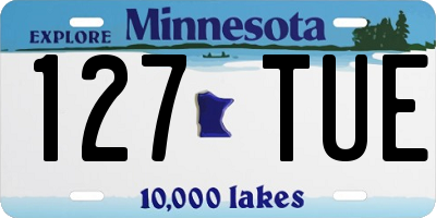 MN license plate 127TUE
