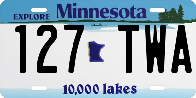 MN license plate 127TWA