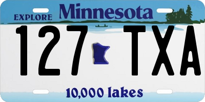 MN license plate 127TXA