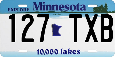 MN license plate 127TXB