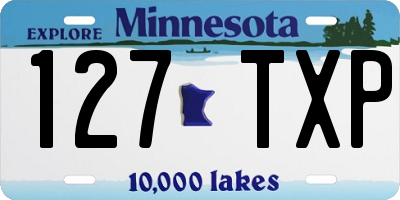 MN license plate 127TXP