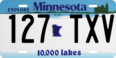 MN license plate 127TXV