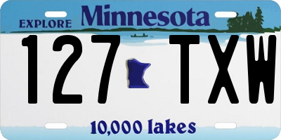 MN license plate 127TXW