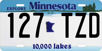 MN license plate 127TZD