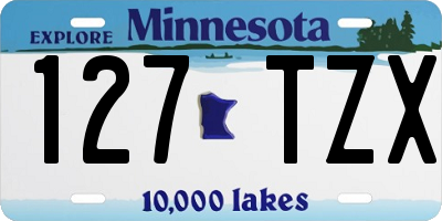 MN license plate 127TZX