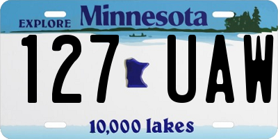 MN license plate 127UAW