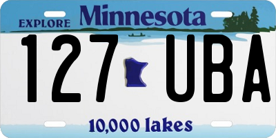 MN license plate 127UBA