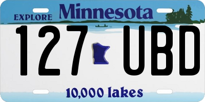 MN license plate 127UBD