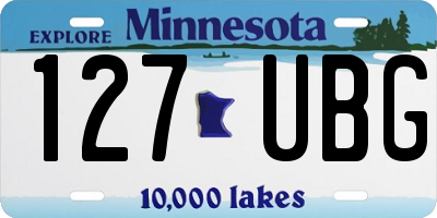 MN license plate 127UBG