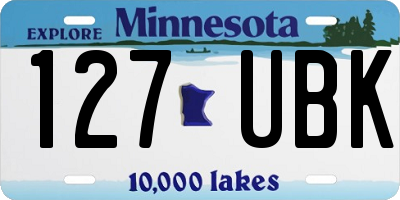 MN license plate 127UBK