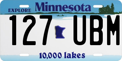 MN license plate 127UBM