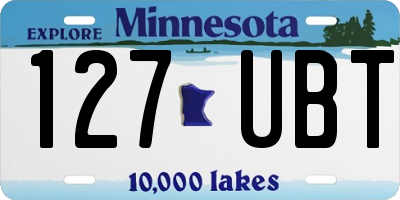 MN license plate 127UBT