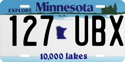 MN license plate 127UBX