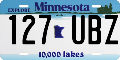 MN license plate 127UBZ