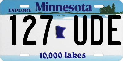 MN license plate 127UDE