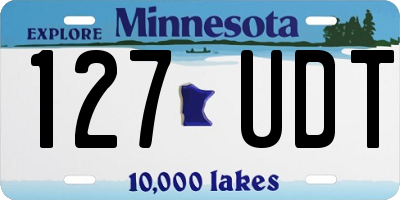 MN license plate 127UDT