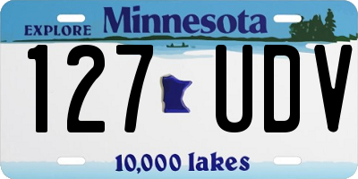 MN license plate 127UDV