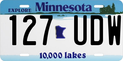 MN license plate 127UDW