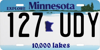 MN license plate 127UDY