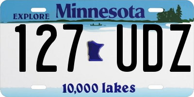 MN license plate 127UDZ