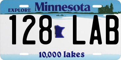 MN license plate 128LAB