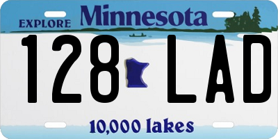 MN license plate 128LAD