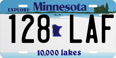 MN license plate 128LAF