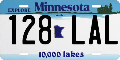 MN license plate 128LAL