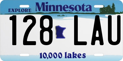 MN license plate 128LAU