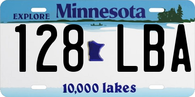 MN license plate 128LBA