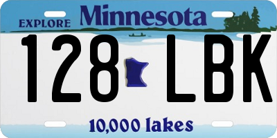 MN license plate 128LBK