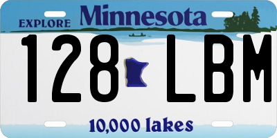 MN license plate 128LBM
