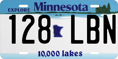 MN license plate 128LBN