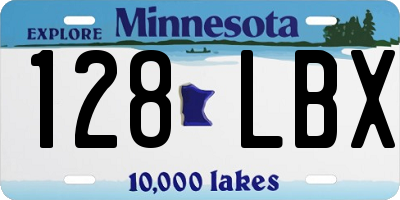 MN license plate 128LBX