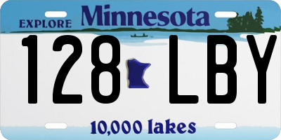 MN license plate 128LBY