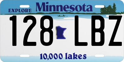 MN license plate 128LBZ