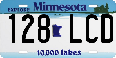 MN license plate 128LCD