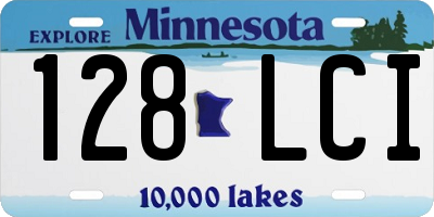 MN license plate 128LCI