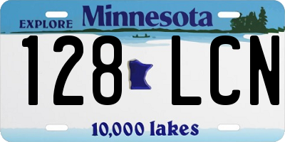 MN license plate 128LCN