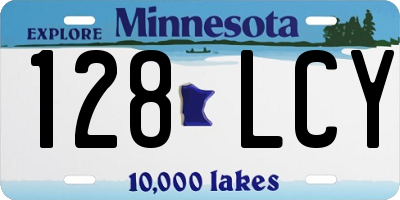 MN license plate 128LCY